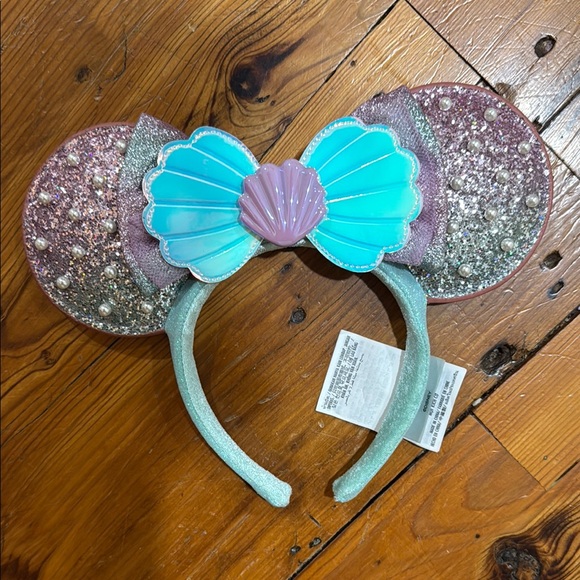 Disney Accessories - Disney Purple and Blue Little Mermaid Minnie Ears Headband Glitter and Pearls